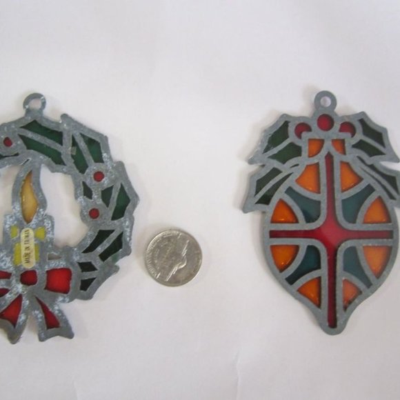 VINTAGE 80'S SET OF 2 CHRISTMAS SUNCATCHERS - Picture 2 of 2